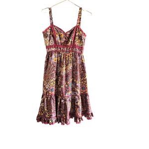 Vintage Betsey Johnson Women's Paisley Print 100% Silk Y2K 90s 2000s Size 4